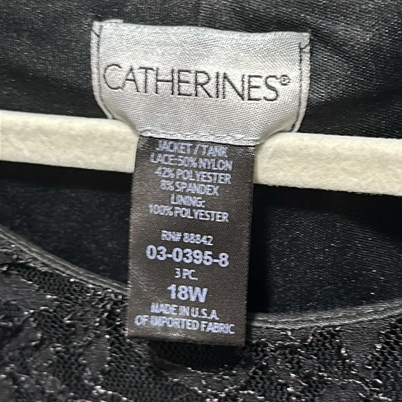 Catherine’s Plus Size 18W Black Lace‎ Blouse Sleeveless - Picture 2 of 7